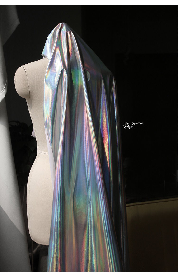 Metallic Iridescent Fabric: 55" Wide Stretch Knit, Sold by the Yard