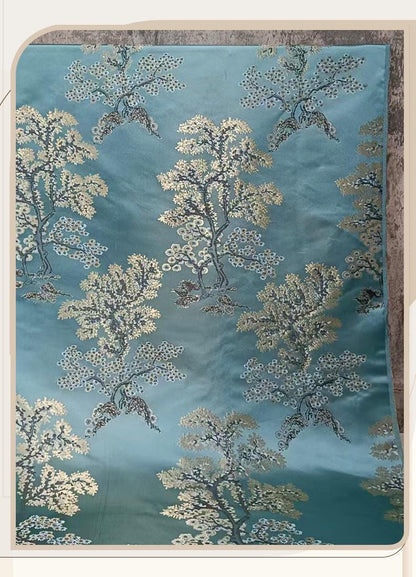 Zamioculcas Jacquard Brocade Fabric ��� Money Tree Pattern Upholstery & Clothing Material, sell by the met"Wide
