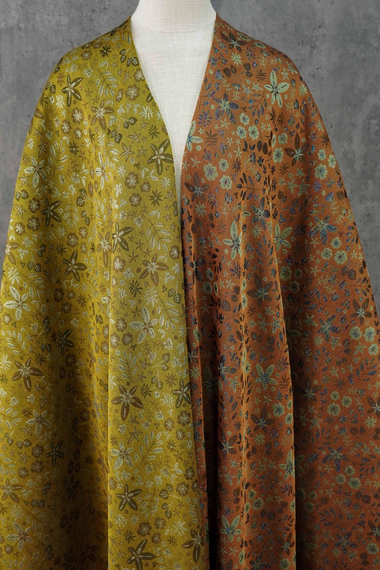 Countryside Leaf & Mini Flower Woven Fabric ��� Ideal for Crafts and Decorati" Wide