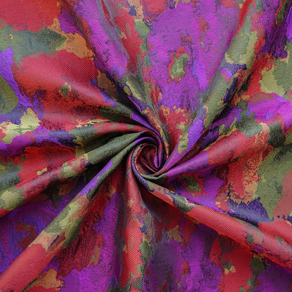 Floral Jacquard Fabric: Oil Painting Style, 59" Wide - By The Meter