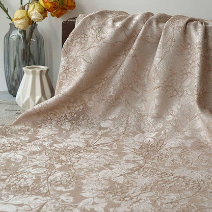 Chinese Style Embossed Jacquard Fabric ��� Abstract Floral Vine Dark Pattern Brocade for Sewing, Dressmaking, Home Decor, Upholste"Wide