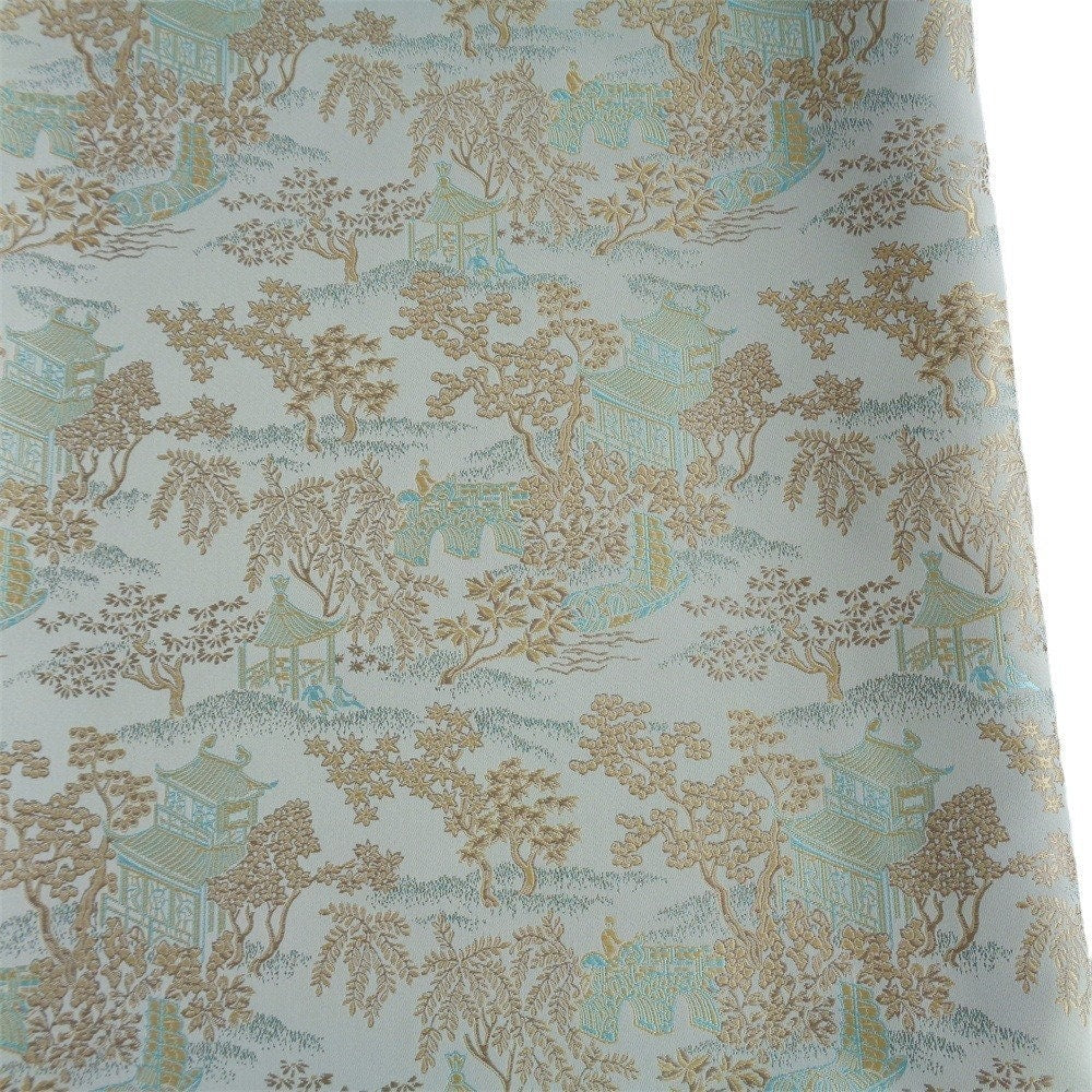 Brocart de soie chinois ancien : ameublement et couture, 150 cm de large