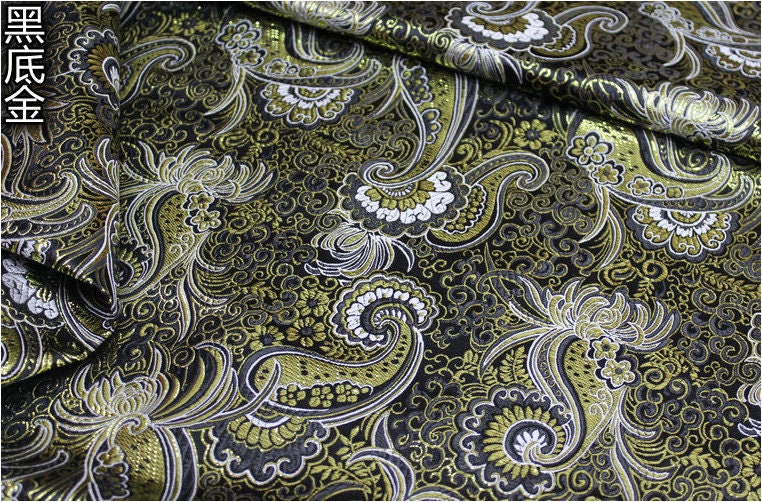Tissu brocart satiné : revêtement floral, Cheongsam Qipao (largeur 29,5")