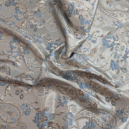 Gold Thread Jacquard Fabric: Retro Floral Upholstery, Costume, Decor