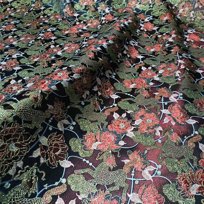 Kirin Peony Brocade Fabric | Chinese Style Jacquard, 56"W