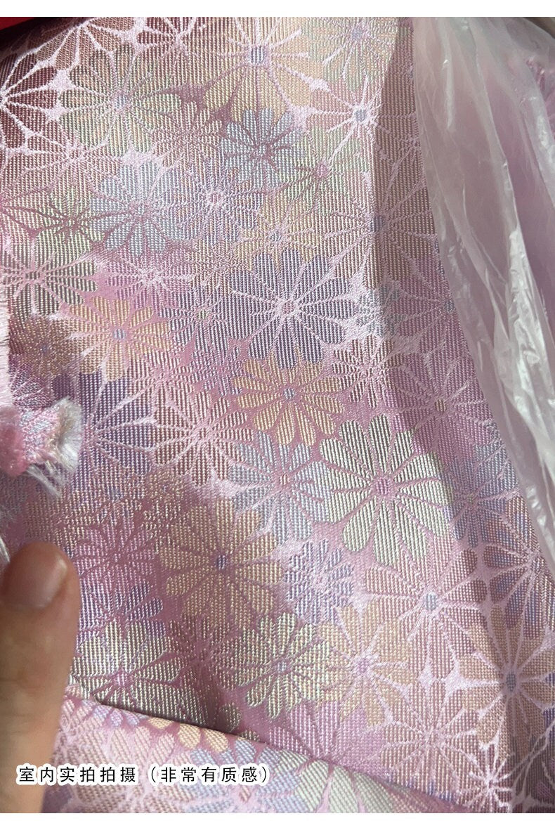 Floral Silk Brocade Fabric: 59"W Rayon Blend, Cheongsam Sewing Material