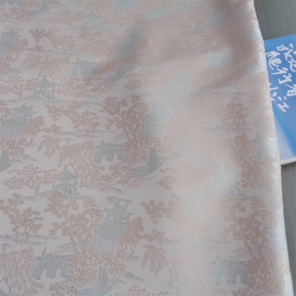Brocart de soie chinois ancien : ameublement et couture, 150 cm de large