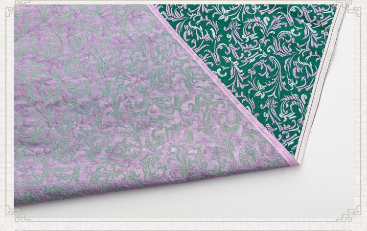 Feather Flower Silk Brocade Fabric - 29.5" Wide