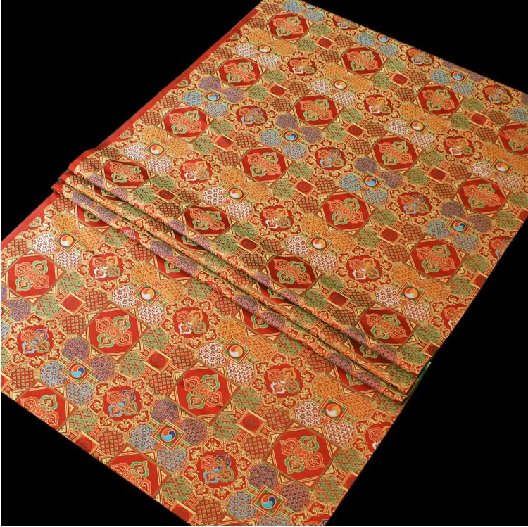 Mongolian Brocade Fabric: Tibetan Gown Material, 29.5" Wide, By The Meter
