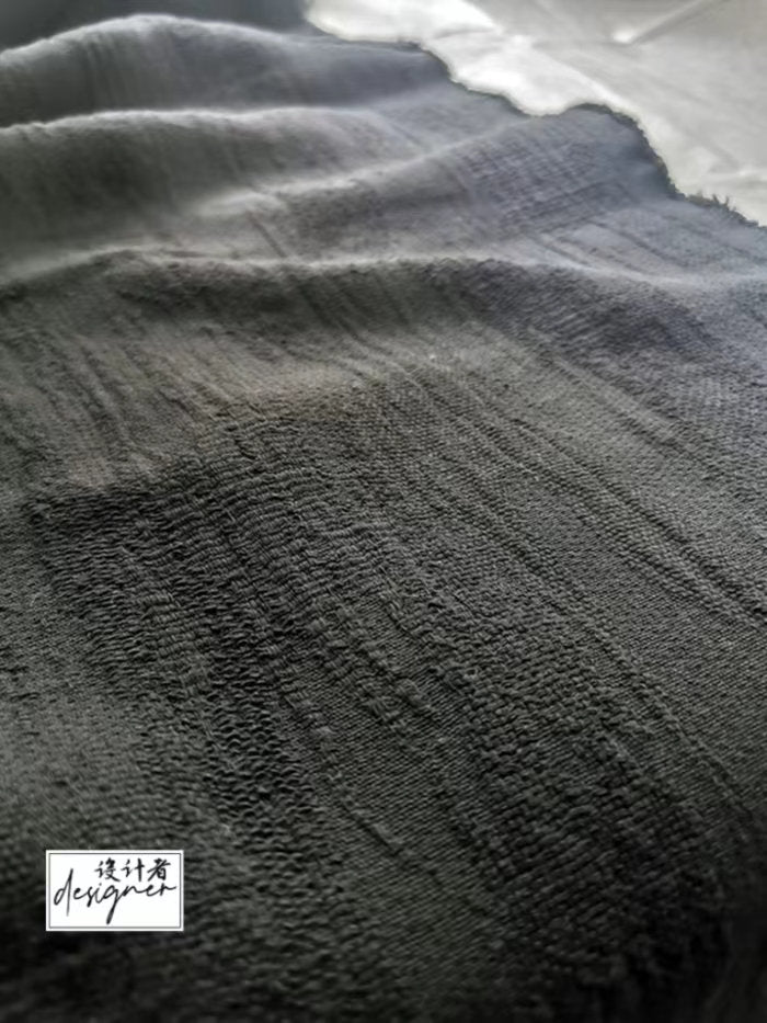Jacquard Linen Fabric: Thick Zen Style, Sustainable Cotton (53"W)