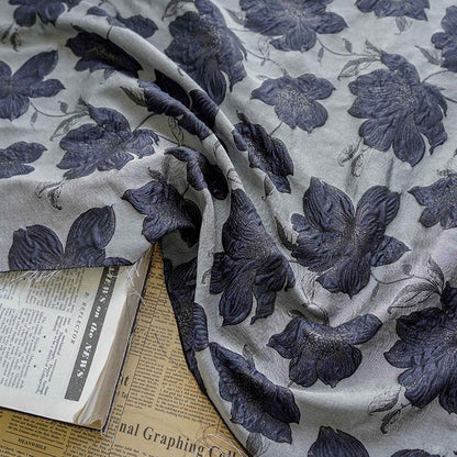 Gold Thread Floral Jacquard Fabric: Embossed 3D Bubble Design, 64" Wide