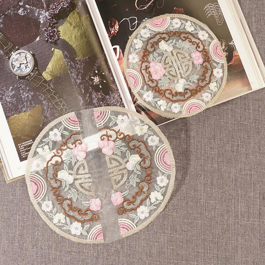 Organza Floral Embroidered Patch: Ethnic Style Clothing Decor