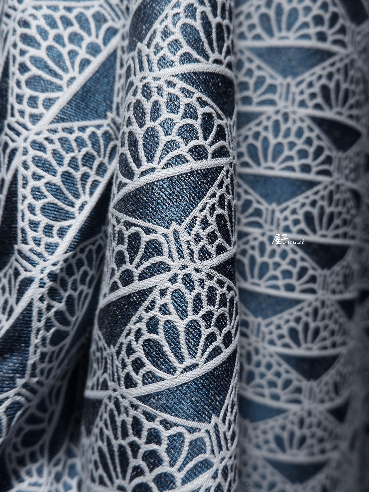 Jacquard Denim Fabric: Linear Crown Pattern, Upholstery & Sewing (57")