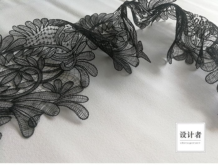 Embroidered Flower Lace Ribbon: Palace Forest Style Polyester Trim