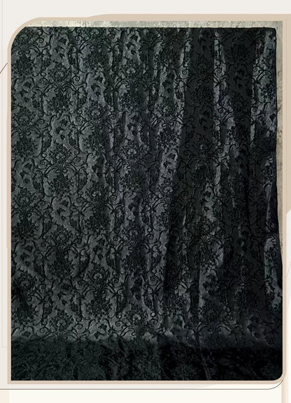 Black 3D Textured Abstract Embossed Brocade Fabric, 58"Wide