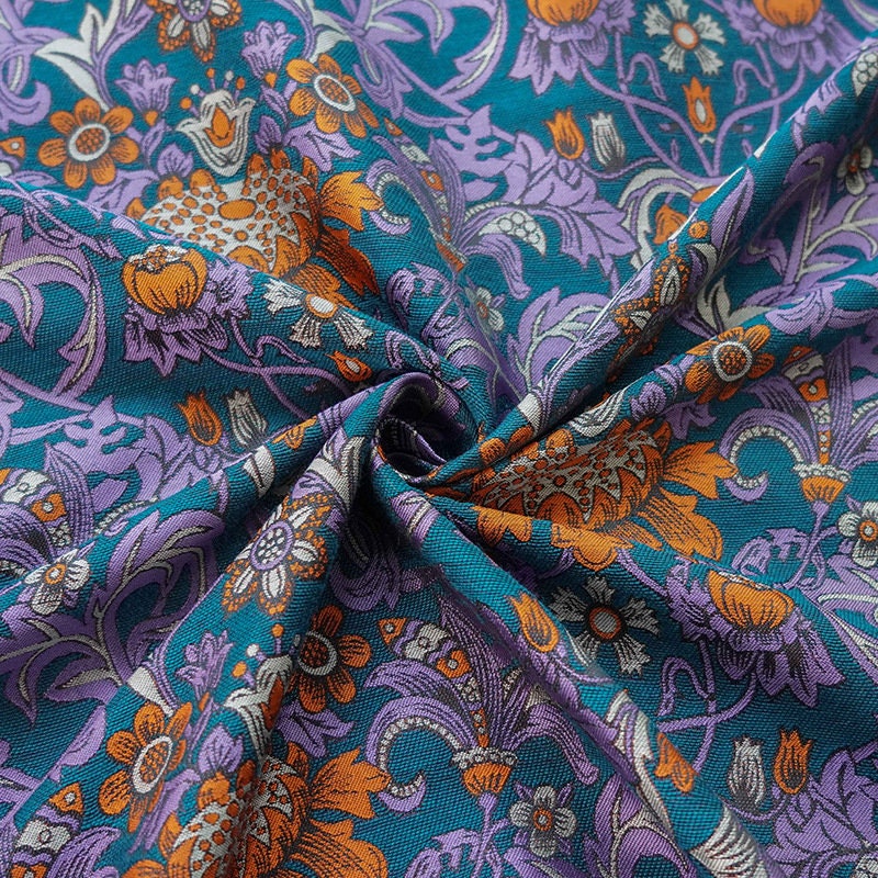 Floral Jacquard Fabric: Ancient Colors 3D Texture, 59"W