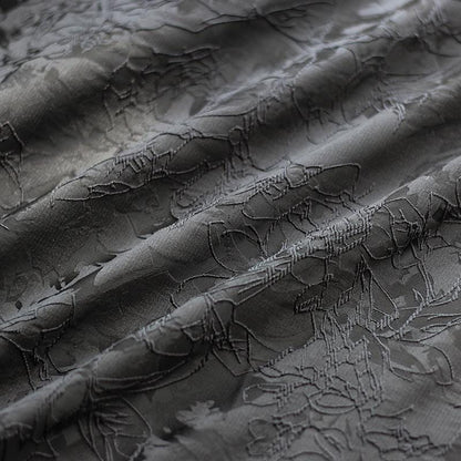 Embossed Jacquard Fabric: 3D Texture, Silver Thread Blend - 55" Wide