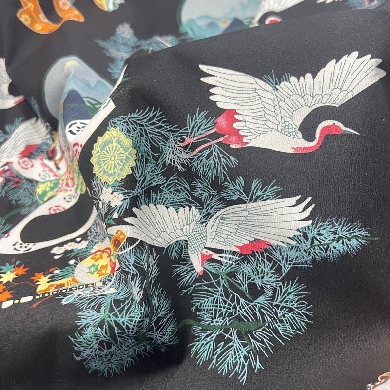 Tissu en coton à motif Dunhuang : tissu de couture chinois pour kimonos et ameublement