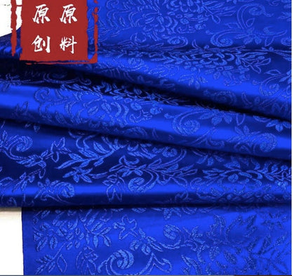 Floral Brocade Fabric: Dark Rayon Upholstery, Costume, Decor