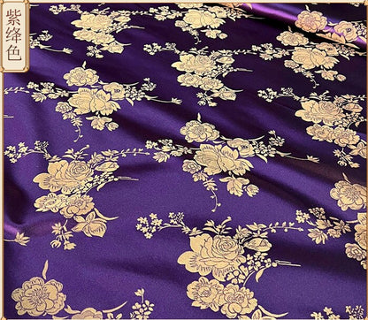Nishijin Japanese Floral Brocade Fabric: High-Precision Rayon Sewing