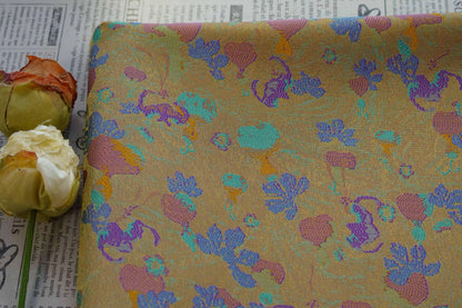 Gold Accents Brocade Fabric - Gourd Jacquard, 59" Wide