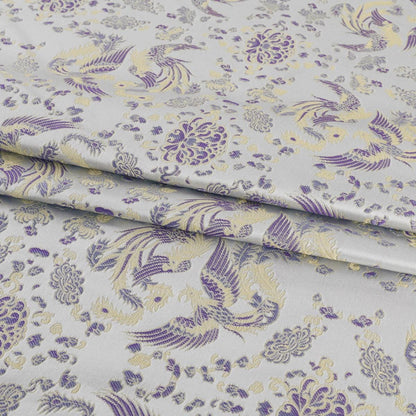 Tissu brocart de soie à motif phénix - 150 cm de large - Matériel de couture pour cheongsam
