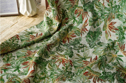 Green Forest Jacquard Fabric: Rayon Polyester Blend, 59" Wide