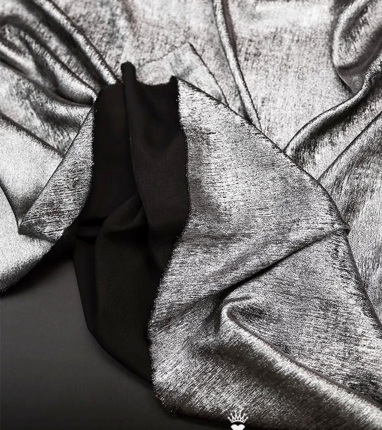 Metallic Foil Chiffon Fabric: 57" Wide Designer Knit Sewing Material