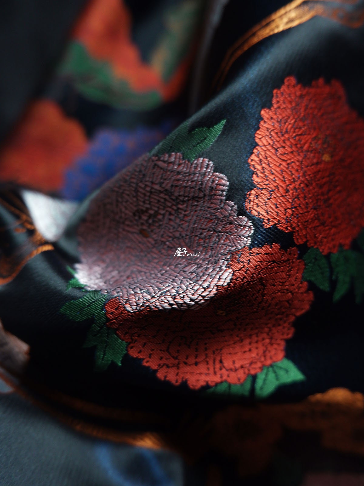 Crane Bird Jacquard Fabric: Designer Sewing Material, 57" Wide