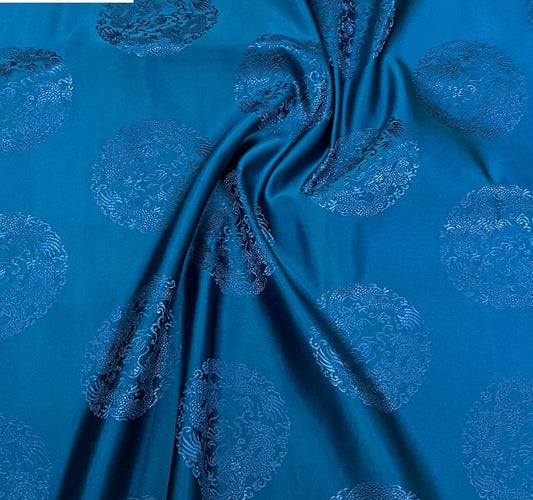 Tissu brocart dragon : mélange de soie chinoise et de rayonne, 75 cm de large, pour costumes et décorations