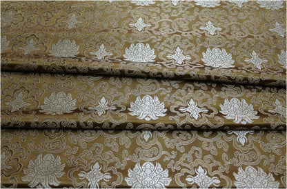 Blue Chinese Medallion Brocade Fabric: 35" Wide Rayon