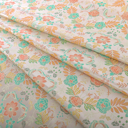 Floral Silk Brocade Fabric: 55" Wide Sewing Material