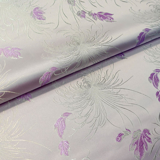 Chrysanthemum Brocade Fabric: 45" Wide Satin Jacquard Damask - Costume & Decor