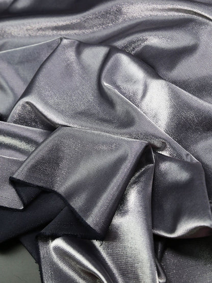 Glitter-Glazed Silk Satin Fabric: Gradient Silky Dress Material, 58" Wide