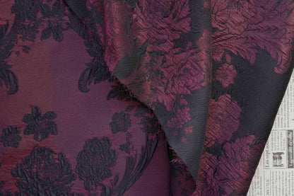 Embossed Vine & Floral Fabric: Upholstery, Costume, Decor - 55"W