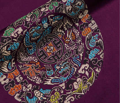 Five Dragons Brocade Fabric: Floral Jacquard Satin, Upholstery & Sewing