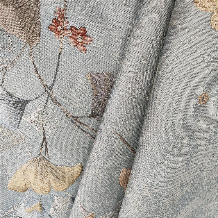 Ginkgo Pattern Jacquard Satin Fabric: Costume, Upholstery, Sewing (55"W)
