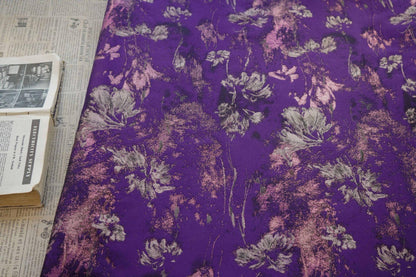 Purple Gold 3D Jacquard Fabric: Embossed Woven Upholstery, Sewing DIY - 65"W