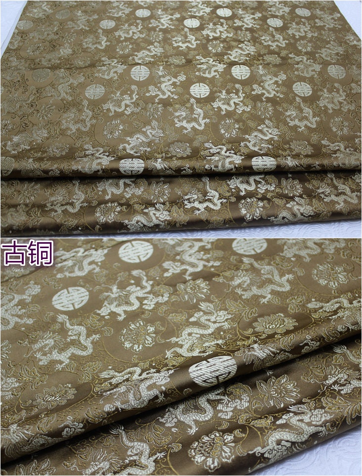 Tissu brocart dragon : Tissu pour cheongsam qipao multicolore