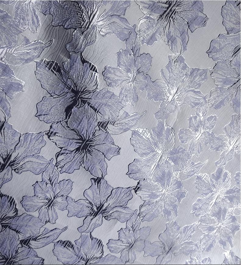 Lily Flower Jacquard Fabric ��� Gold Thread Embossed Brocade for Sewing, Crafts & Quilti"Wide