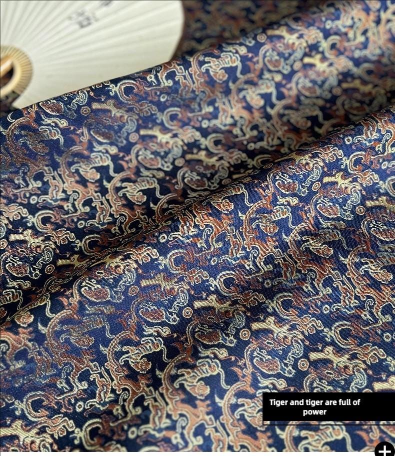 Tiger Brocade Fabric: Song Dynasty Style, Hanfu Clothing Material