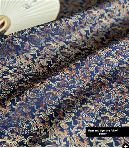 Tiger Brocade Fabric: Song Dynasty Style, Hanfu Clothing Material