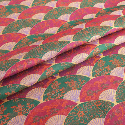 White Silk Brocade Fabric: 58" Emperor Tibetan Style, Costume, Decor