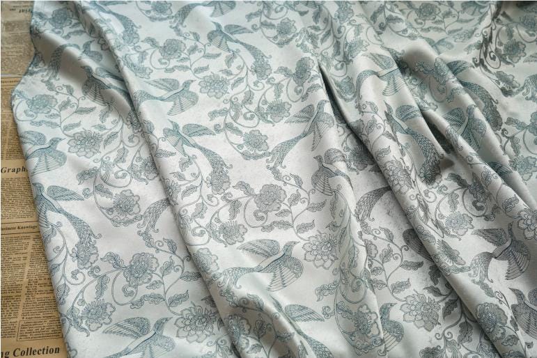 Phoenix Brocade Jacquard Fabric: Retro Palace Style Damask (by the meter)