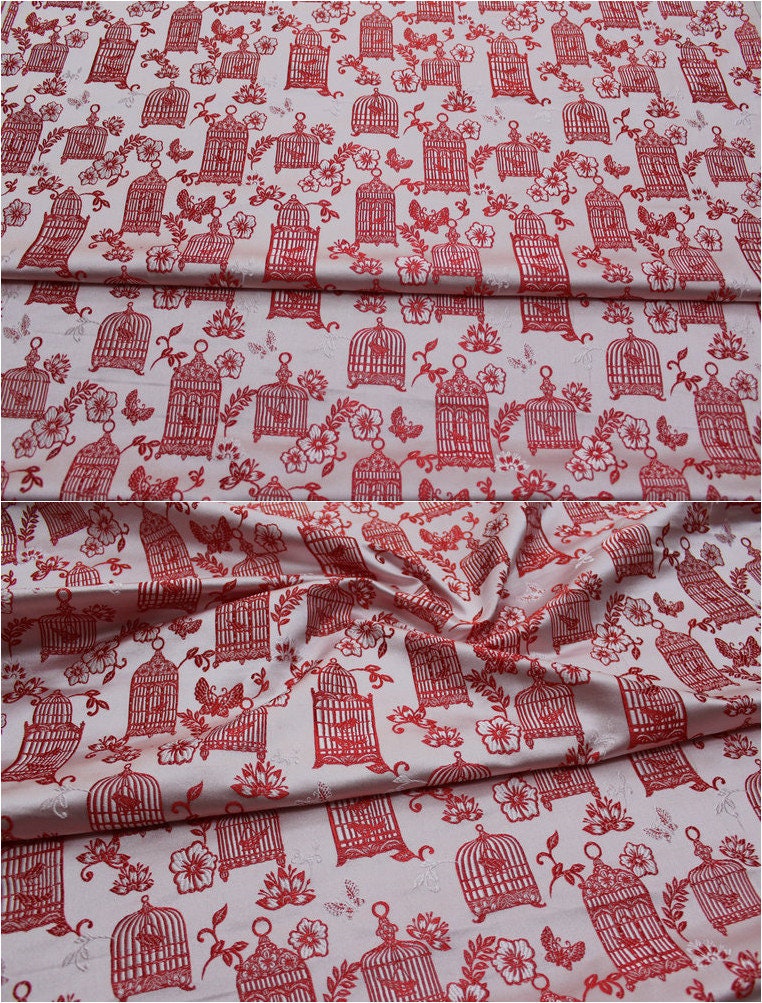 2 Colors Chinese Brocade Fabric Birdcage Cushion cover suit pillow case cheongsam Qipao Fabric