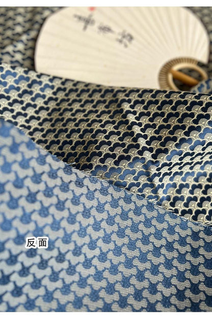Nishijin Japanese Brocade Fabric: Fish Scales, Gold Thread (59" Width)