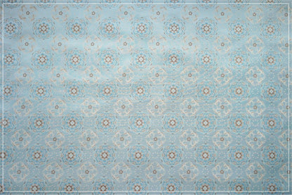 Floral Brocade Fabric: Blue Jacquard Sewing Material (65")