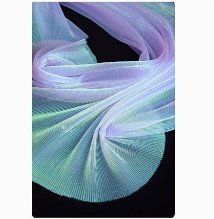 Pleated Hard Mesh Organza Fabric, 55" Wide, Stiff Texture