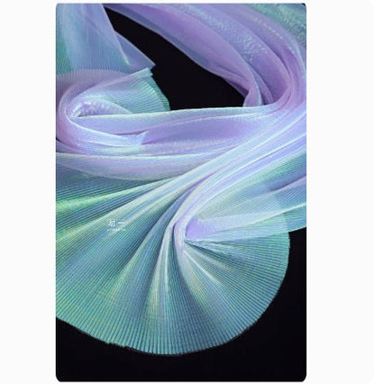 Pleated Hard Mesh Organza Fabric, 55" Wide, Stiff Texture