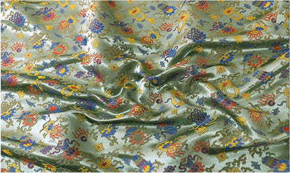 Floral Brocade Fabric: 59"W Chinese Silk Rayon Damask